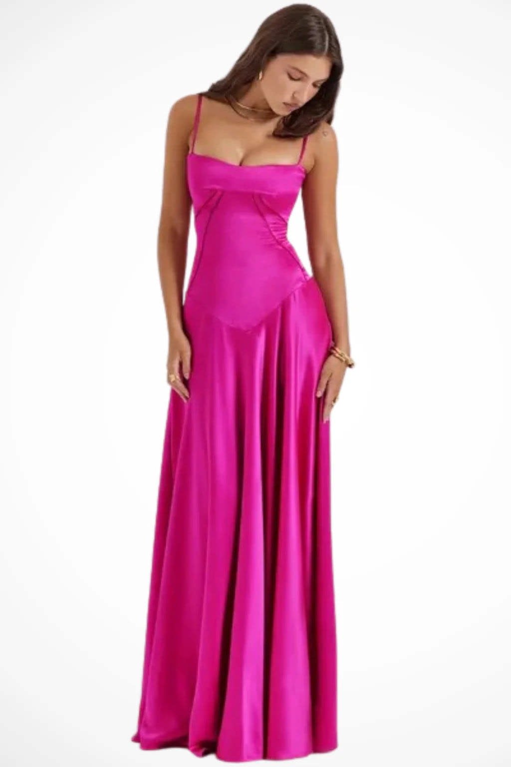 Larissa Square Neck Lace-Up Back Wedding Guest Maxi Dress_20