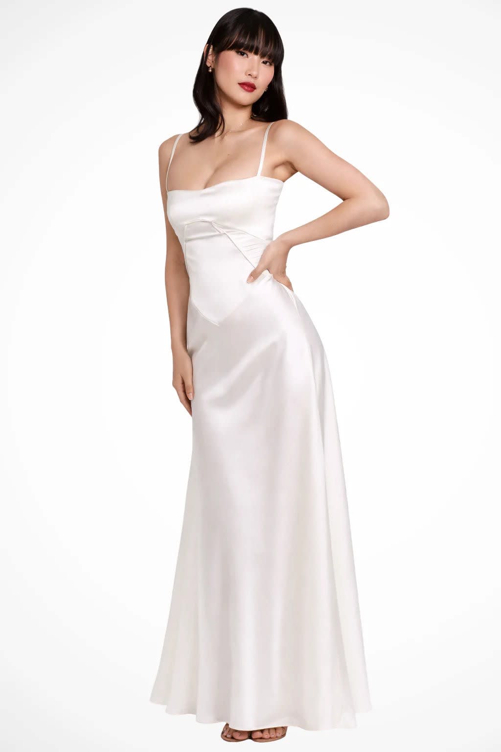 Larissa Square Neck Lace-Up Back Wedding Guest Maxi Dress_3