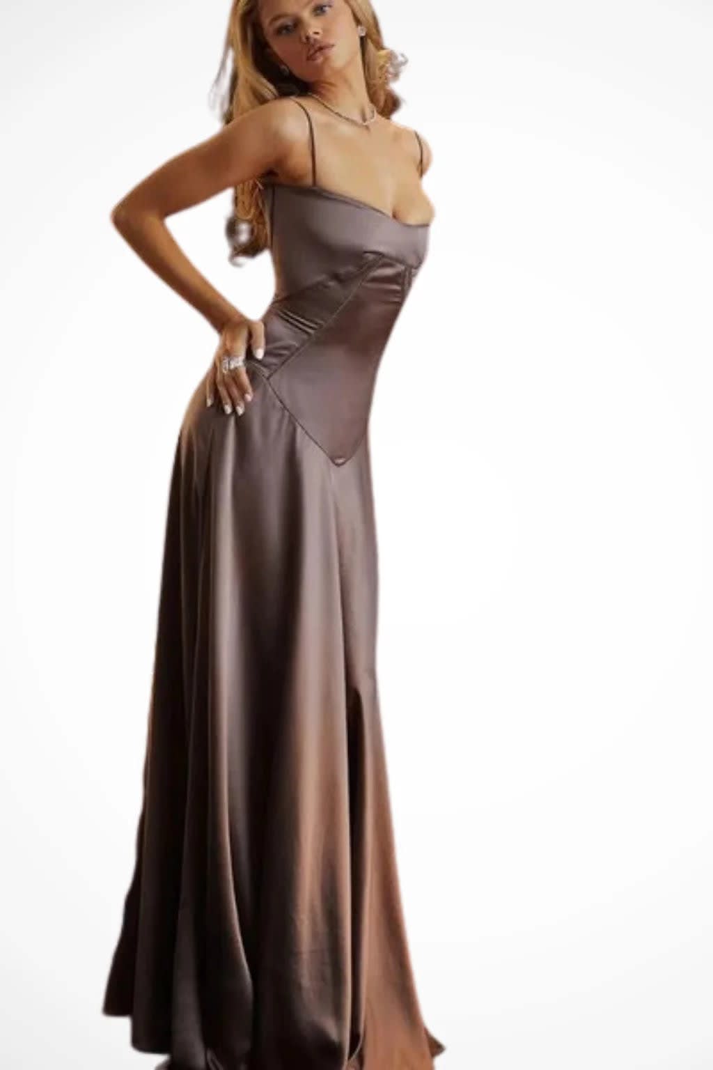 Larissa Square Neck Lace-Up Back Wedding Guest Maxi Dress_40