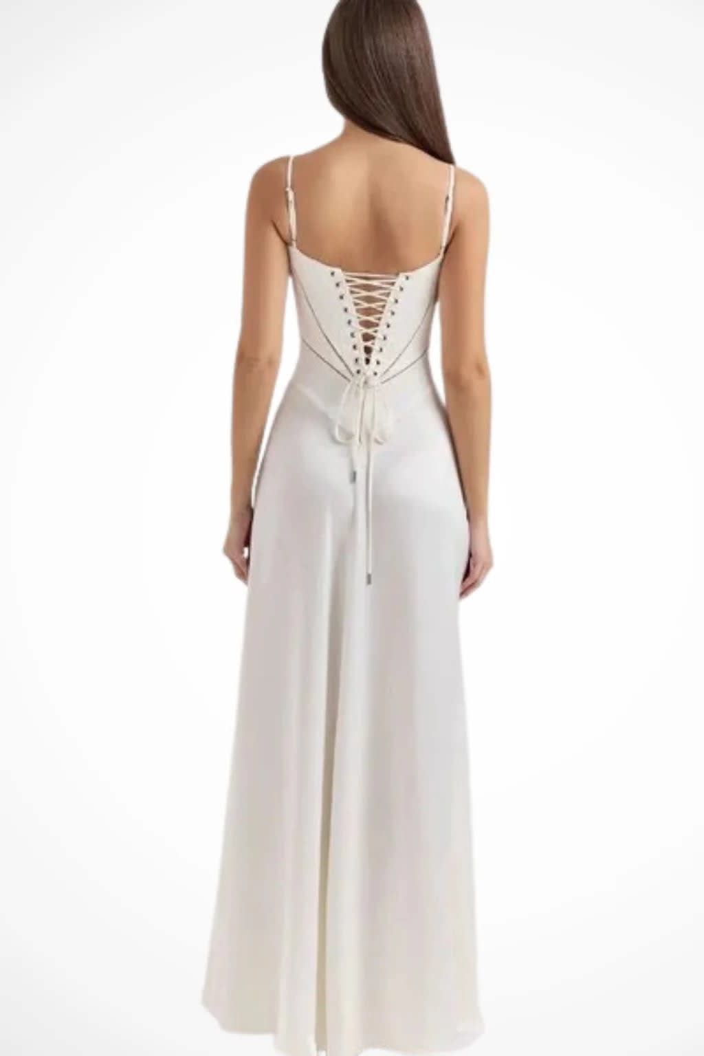 Larissa Square Neck Lace-Up Back Wedding Guest Maxi Dress_5