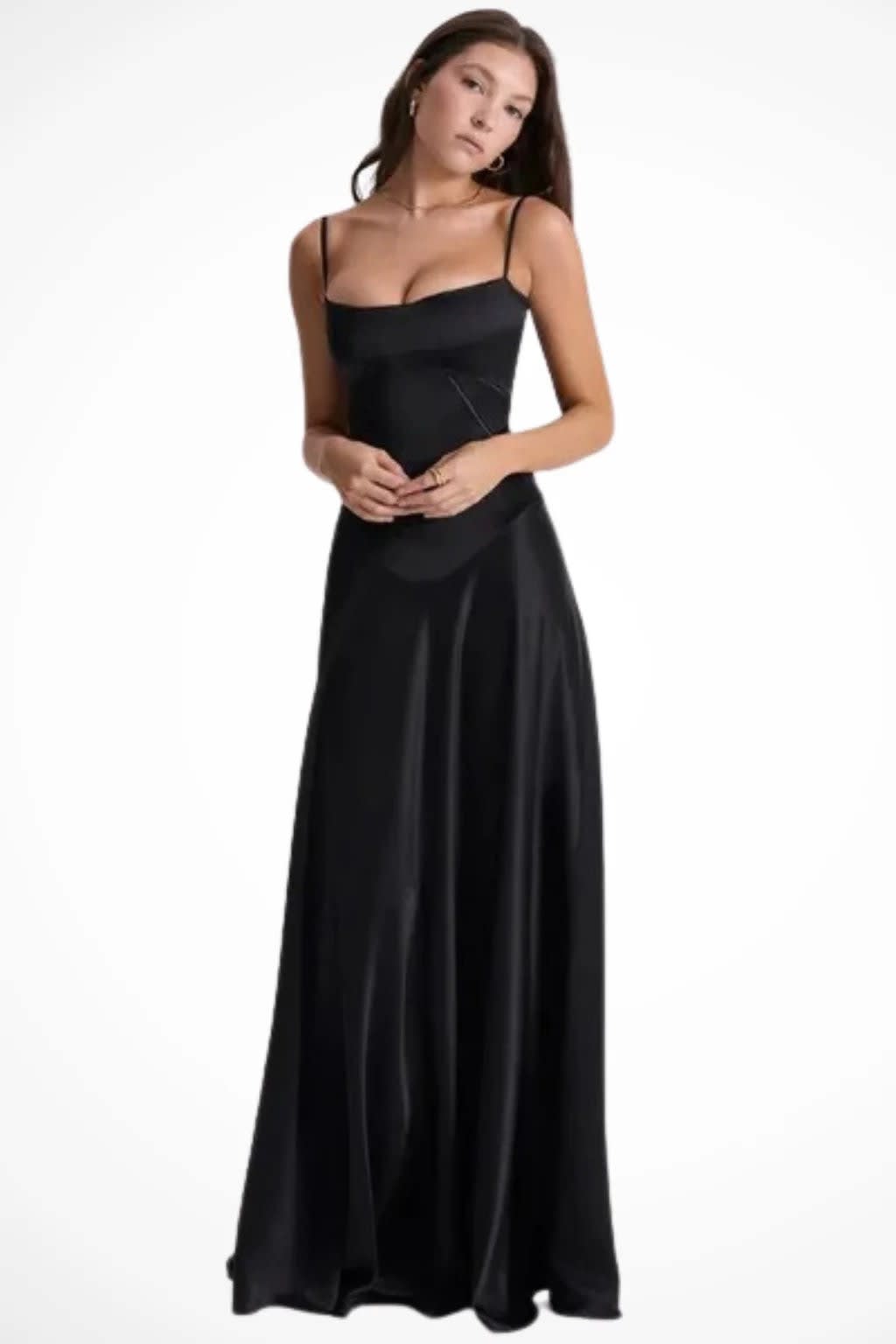 Larissa Square Neck Lace-Up Back Wedding Guest Maxi Dress_52