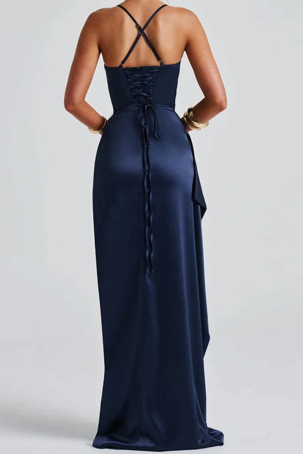 Calla Navy Draped Wedding Guest Maxi Dress_5