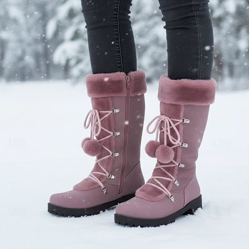 Abigail Faux Fur Lace-Up Winter Boots_2