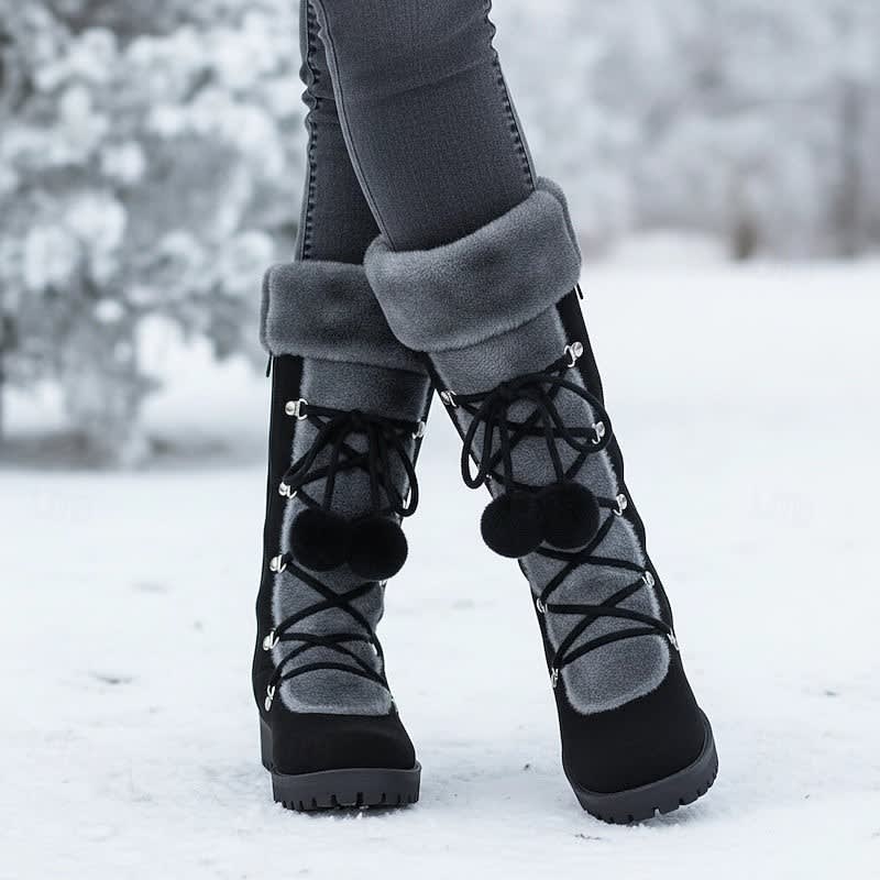 Abigail Faux Fur Lace-Up Winter Boots_4