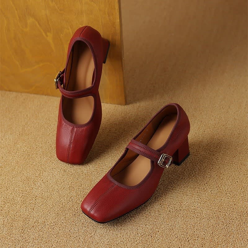 Flora Square Toe Mary Jane Block Heels_6