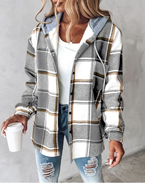Lisa Plaid Hooded Shirt Jacket_3