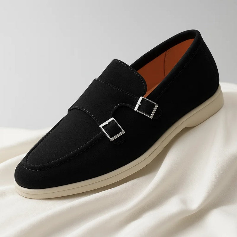 Manuel Suede Cupsole Double Monk Strap Loafers_5