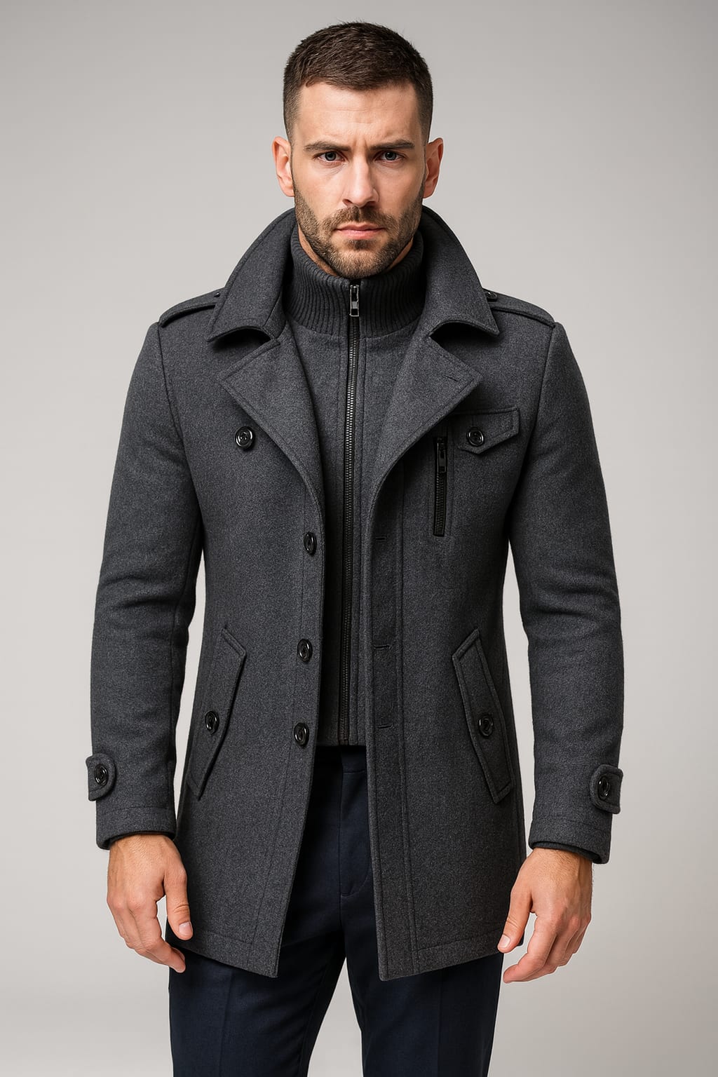 Isaac Wool Blend Short Coat_10