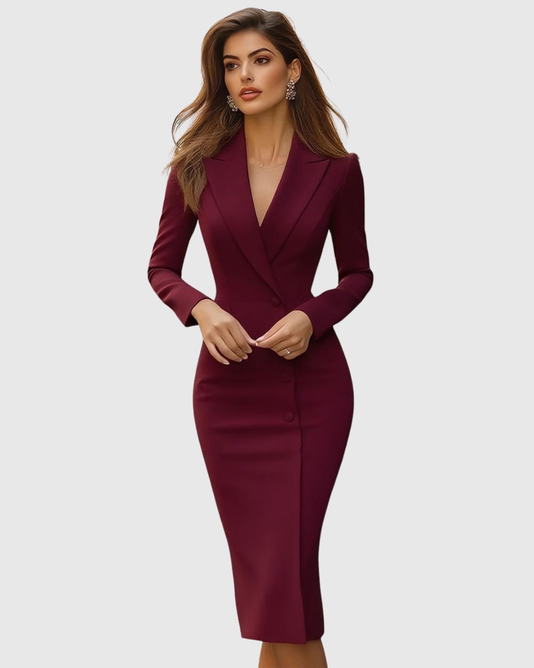 Cesarina Tailored Blazer Style Midi Dress_10