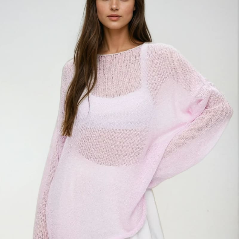 Palmer Sheer Oversized Knit Sweater_1