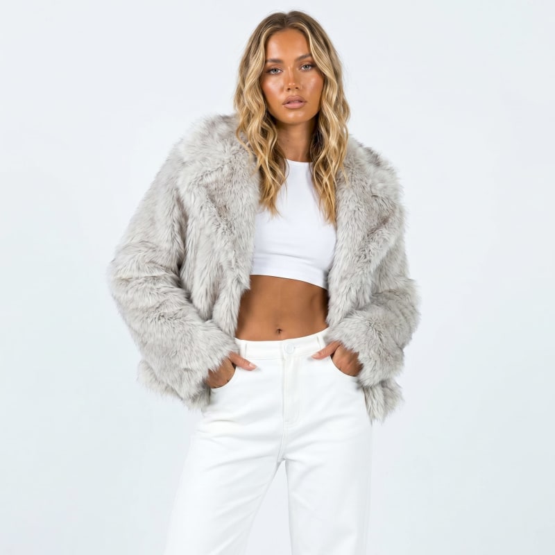 Milagros Cropped Faux Fur Jacket_1