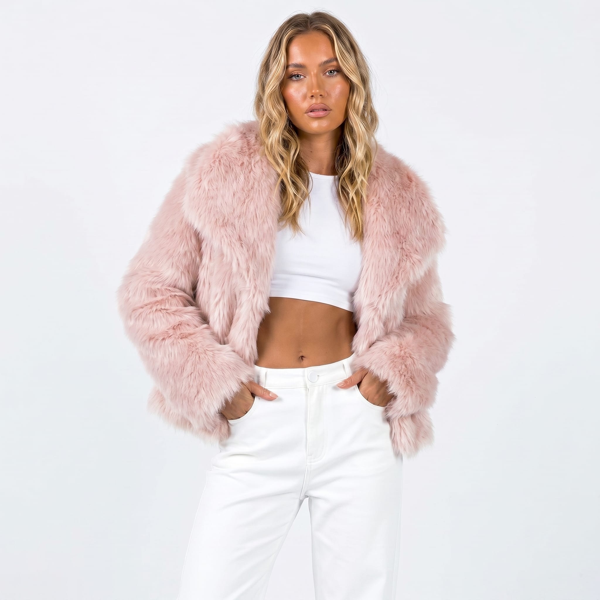 Milagros Cropped Faux Fur Jacket_6