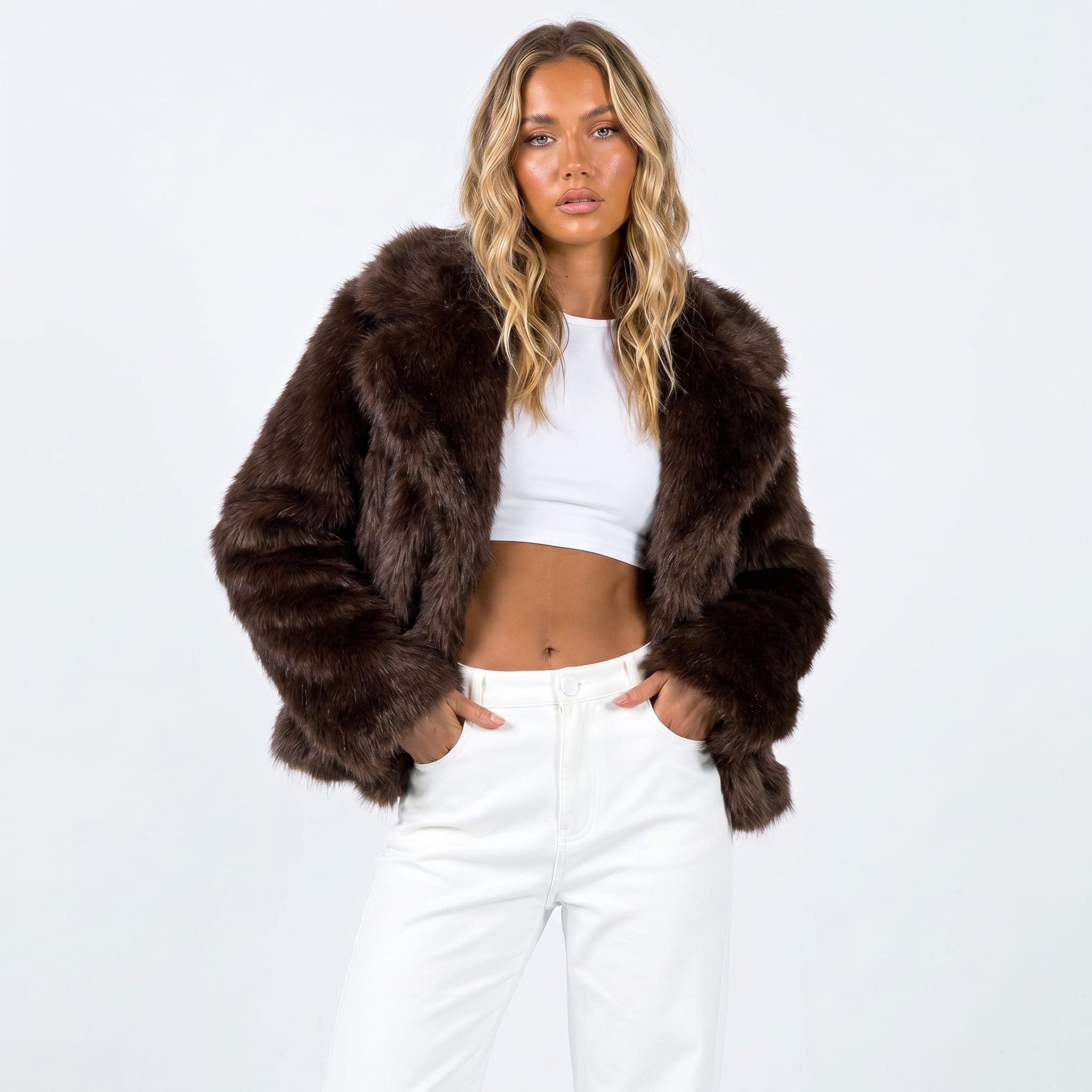 Milagros Cropped Faux Fur Jacket_7