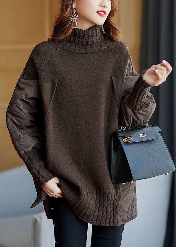 Henriette Quilted Patchwork Turtleneck Sweater_3