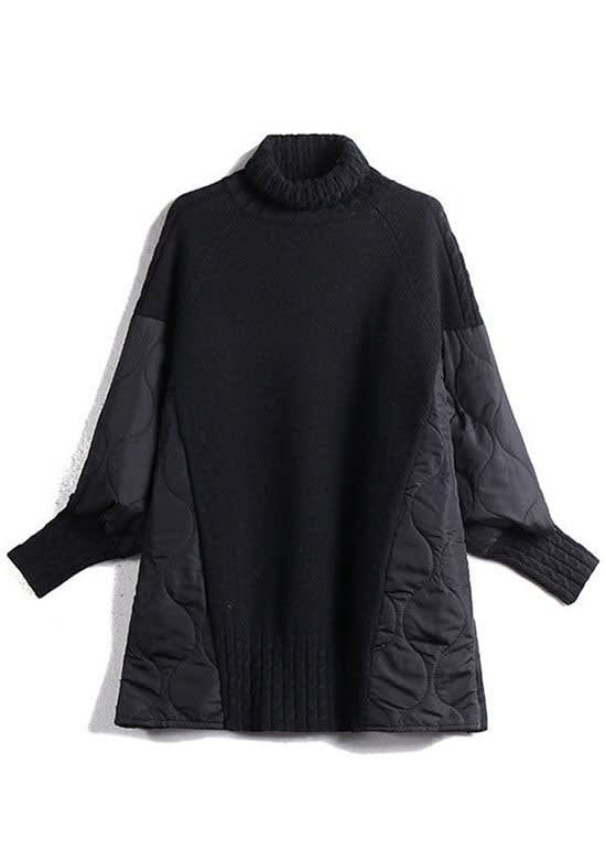 Henriette Quilted Patchwork Turtleneck Sweater_5