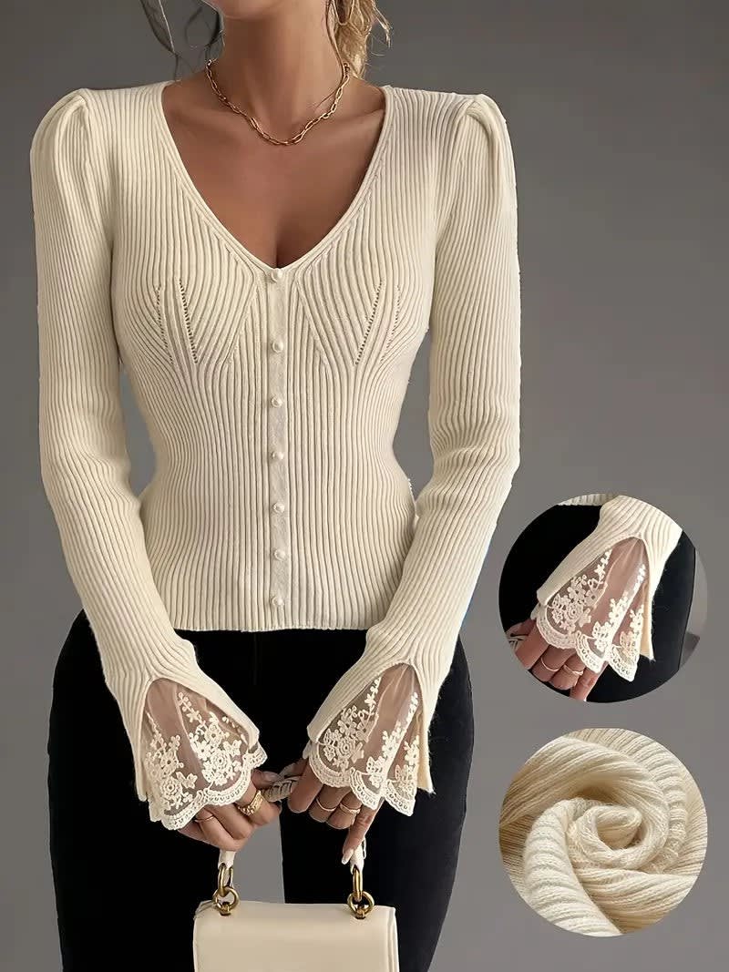 Teagan Ribbed V-Neck Sweater_8