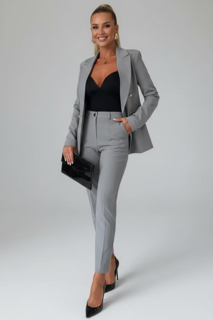 Leonarda Double Breasted Tailored Pant Suit_14
