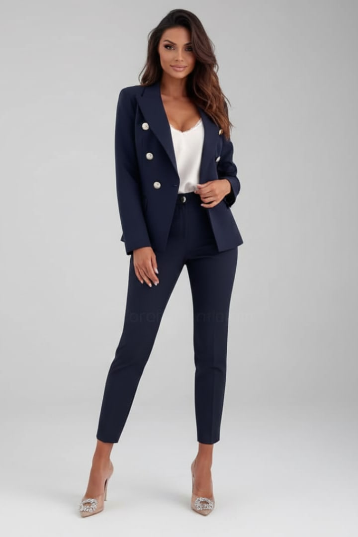 Leonarda Double Breasted Tailored Pant Suit_7