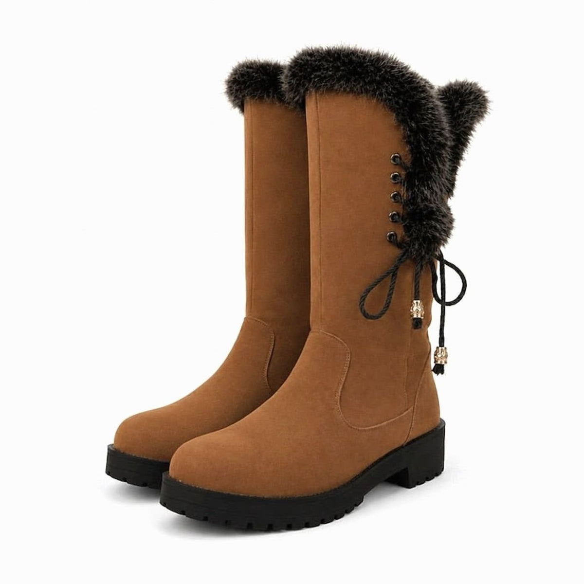 Ellie Plush Lined Fur Trim Snow Boots_10