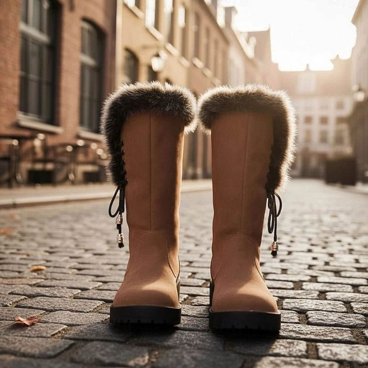 Ellie Plush Lined Fur Trim Snow Boots_3