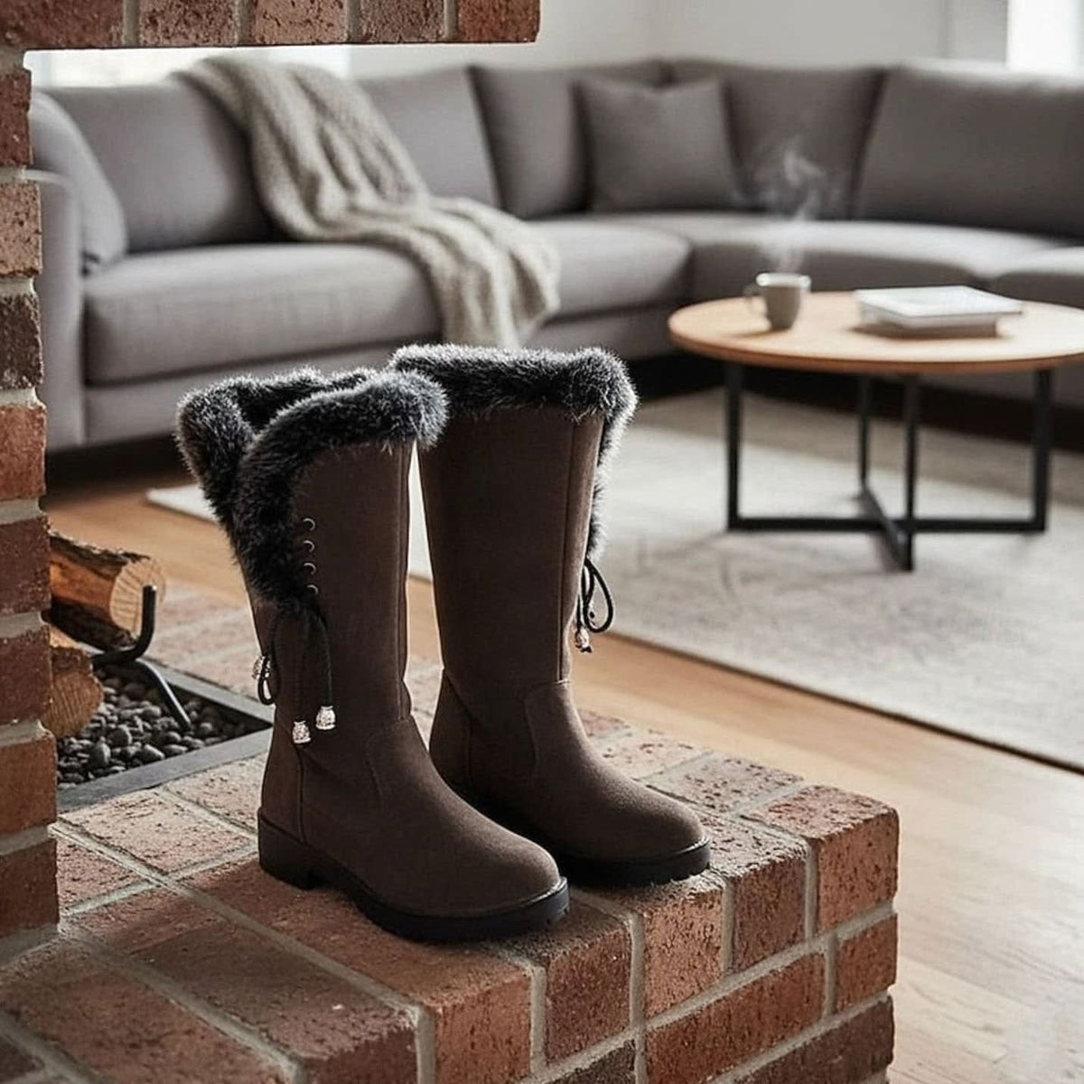 Ellie Plush Lined Fur Trim Snow Boots_6