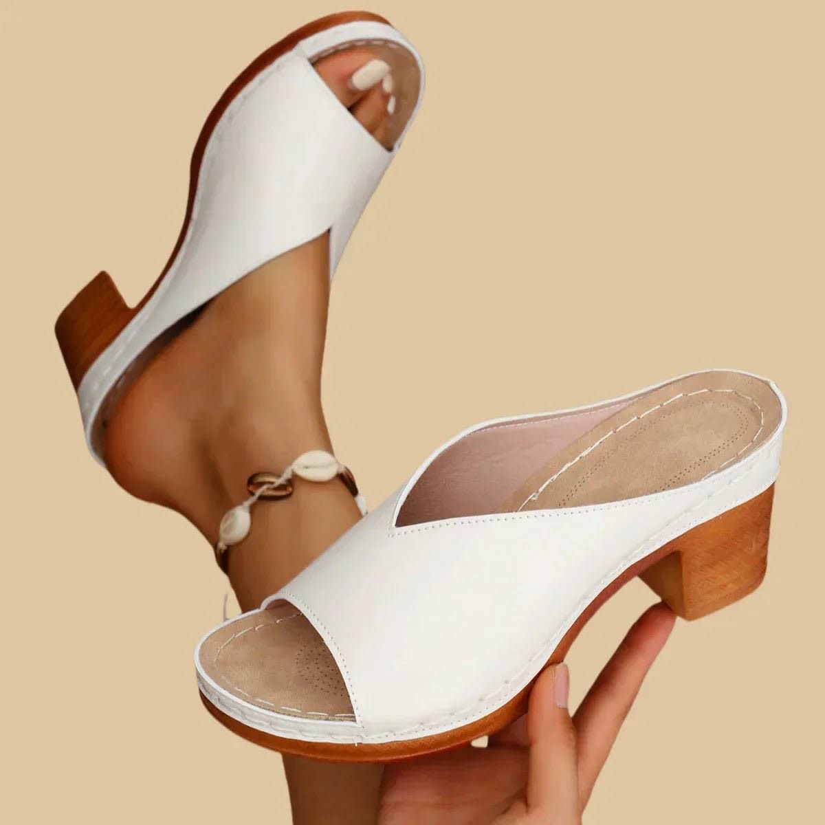 Michelle Cushioned Block Heel Orthopedic Sandals_3