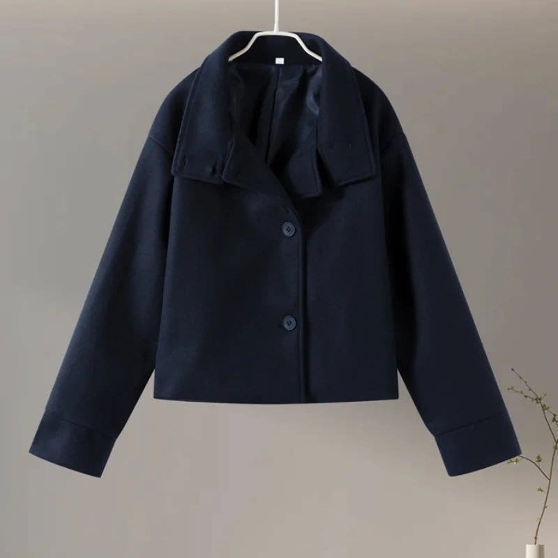 Victoria Stand Collar Wool Pea Coat_10