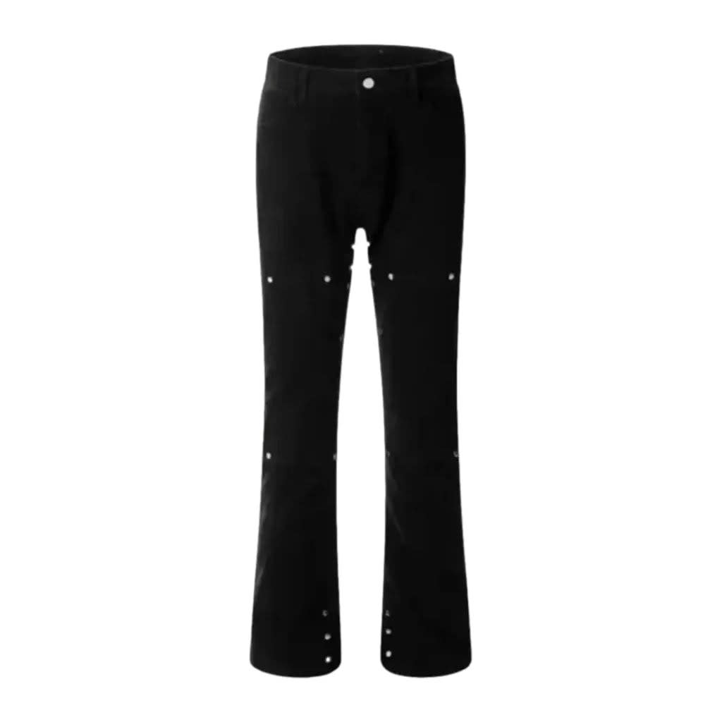 Silas Black Studded Bootcut Jeans_2