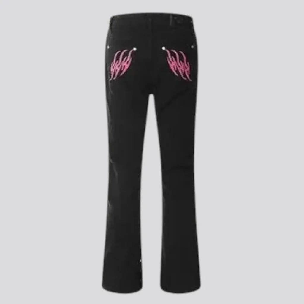 Silas Black Studded Bootcut Jeans_6