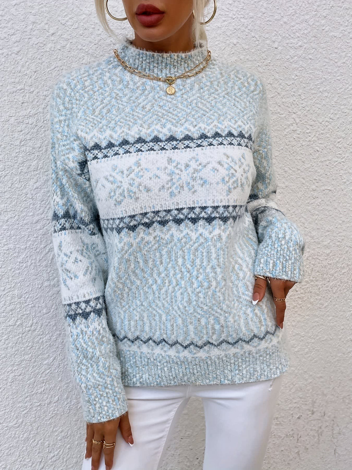Annabel Snowflake Mock Neck Christmas Sweater_20