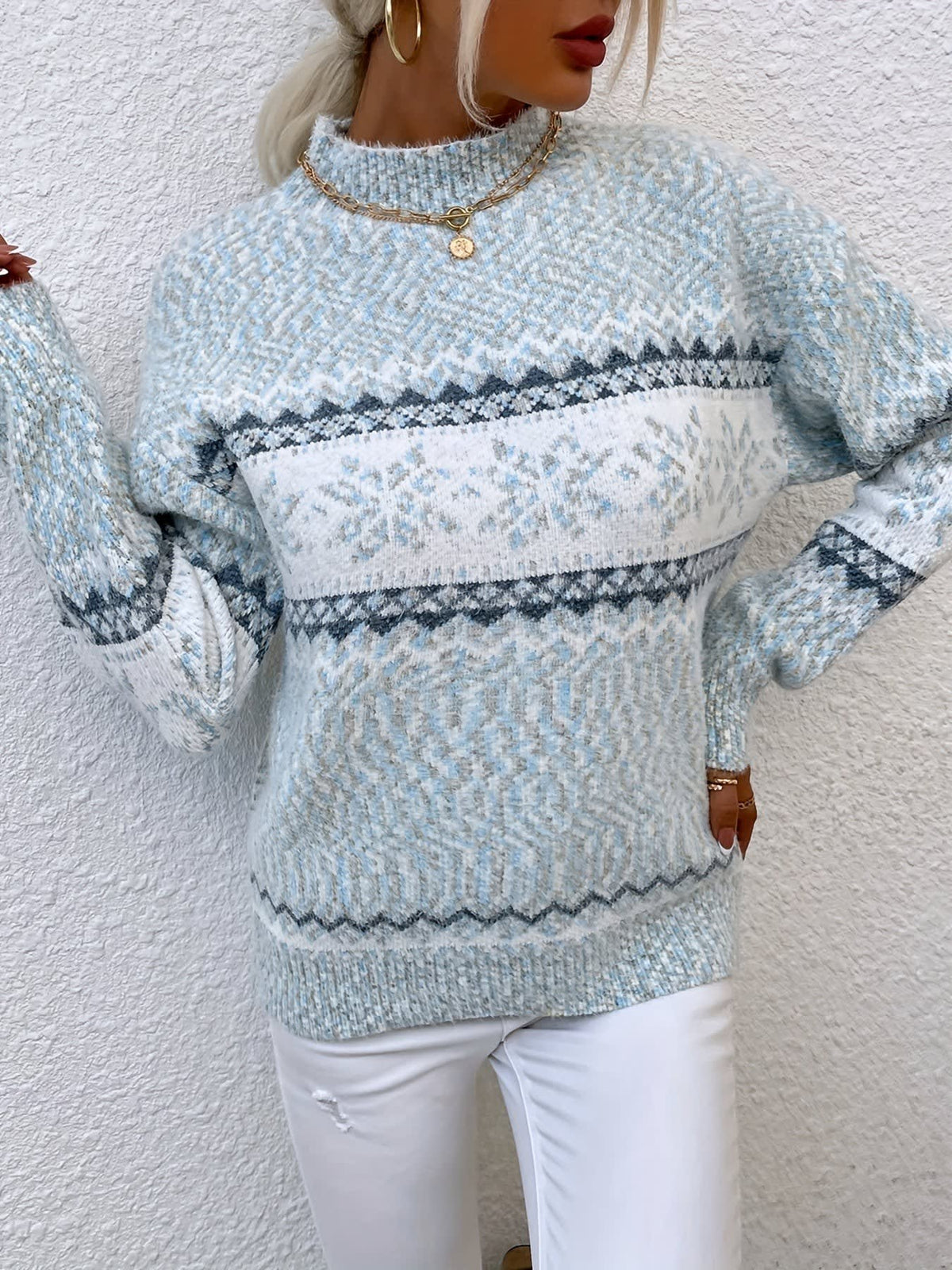 Annabel Snowflake Mock Neck Christmas Sweater_23