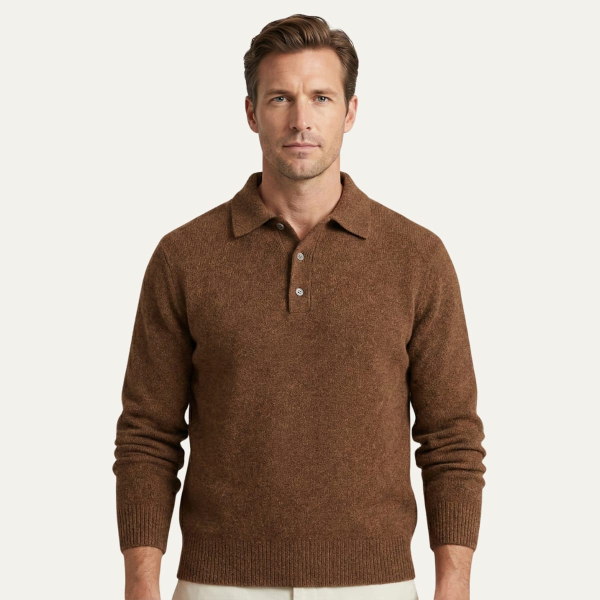 Javier Knit Long Sleeve Polo Sweater_2