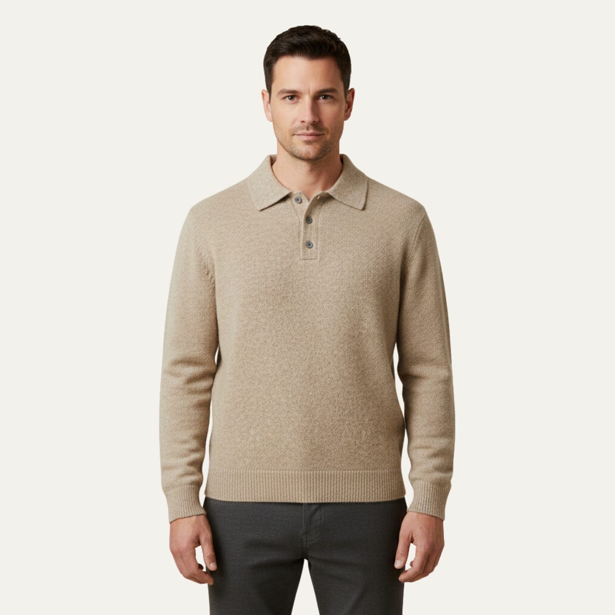 Javier Knit Long Sleeve Polo Sweater_8