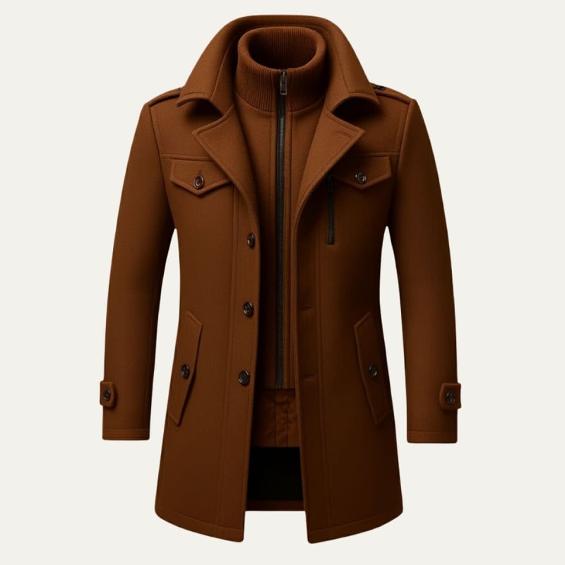 Kaleb Slim Fit Layered Winter Coat_1