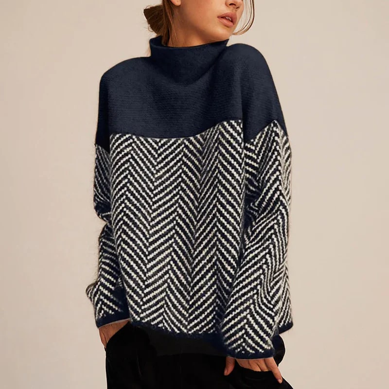 Orianne Chevron Knit Turtleneck Sweater_4