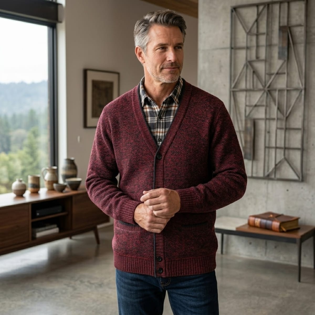Hugh Fleece Lined Knit Cardigan_8