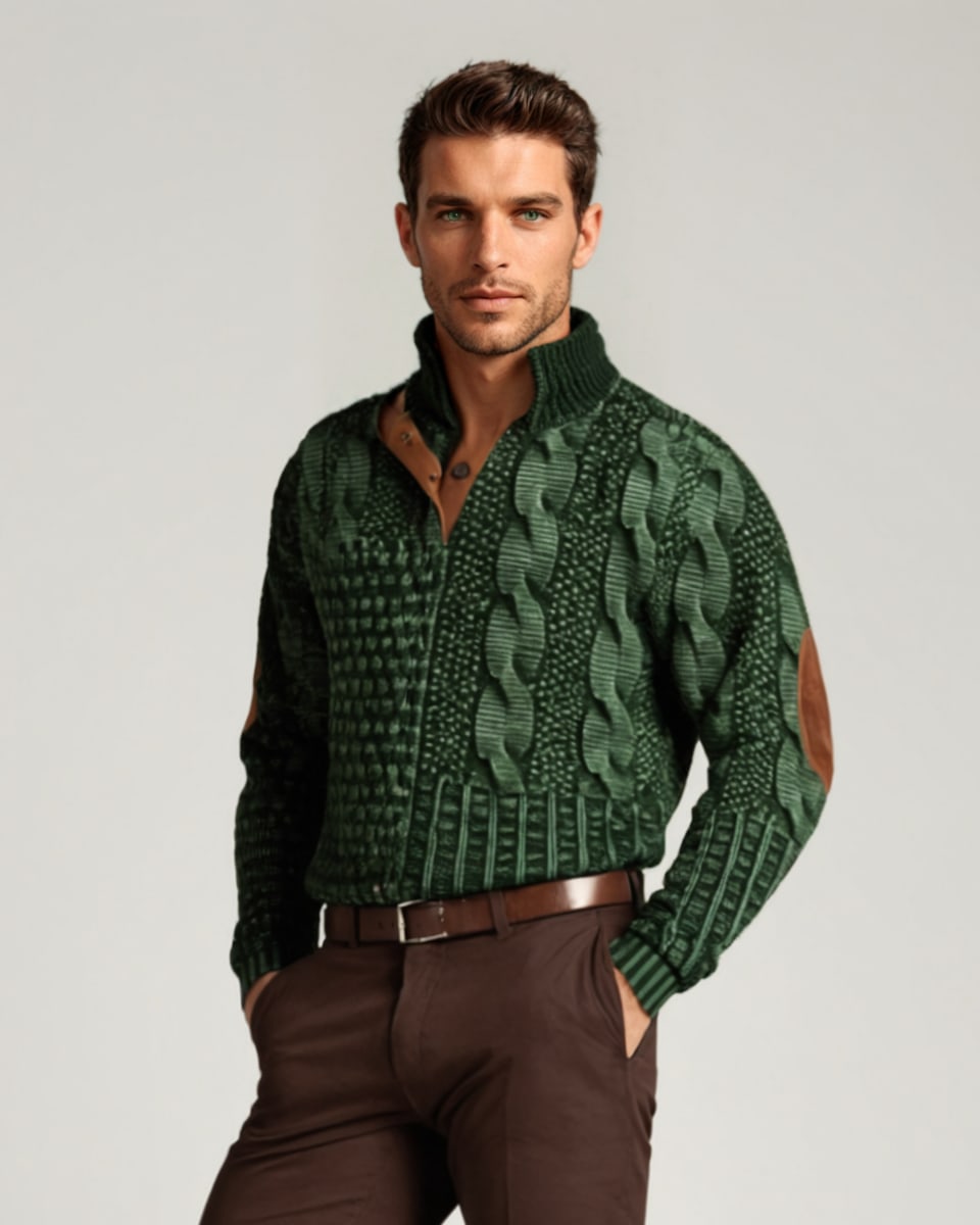 Jeremy Cable Knit Elbow Patch Sweater_3