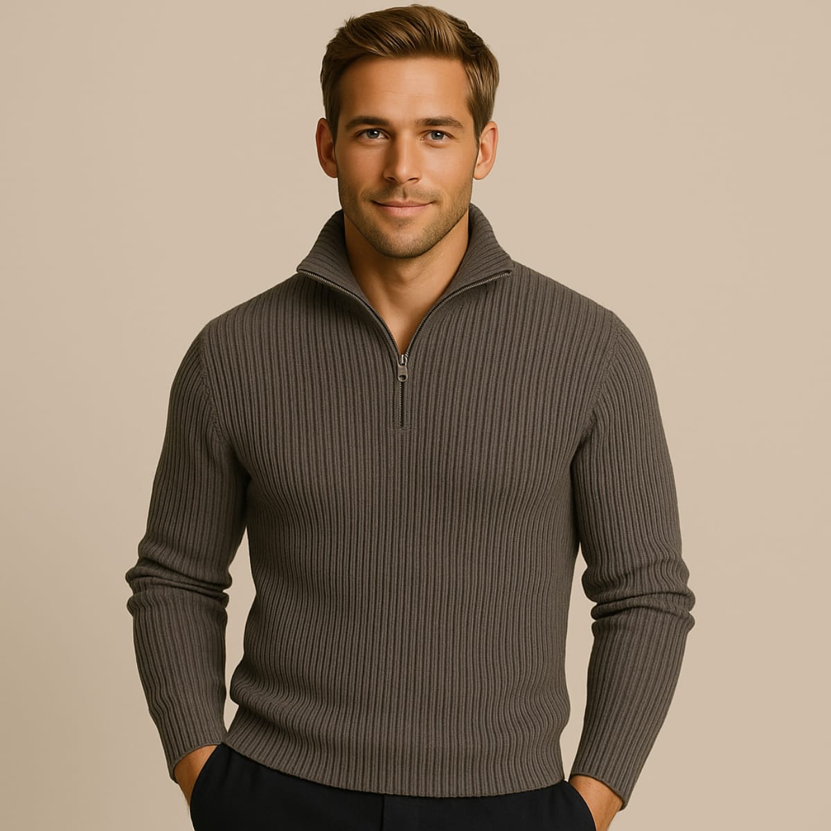 Horace Merino Wool Quarter Zip Sweater_5