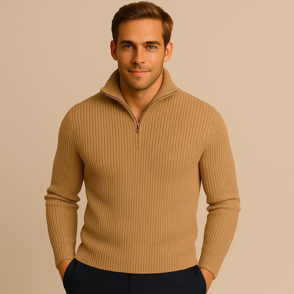Horace Merino Wool Quarter Zip Sweater_8