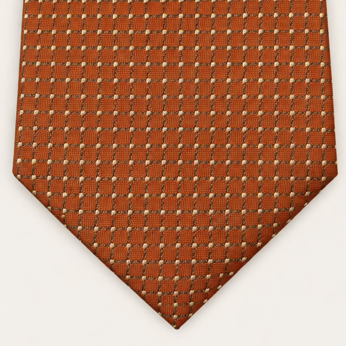 Cesar Orange Pin Dot Necktie_3