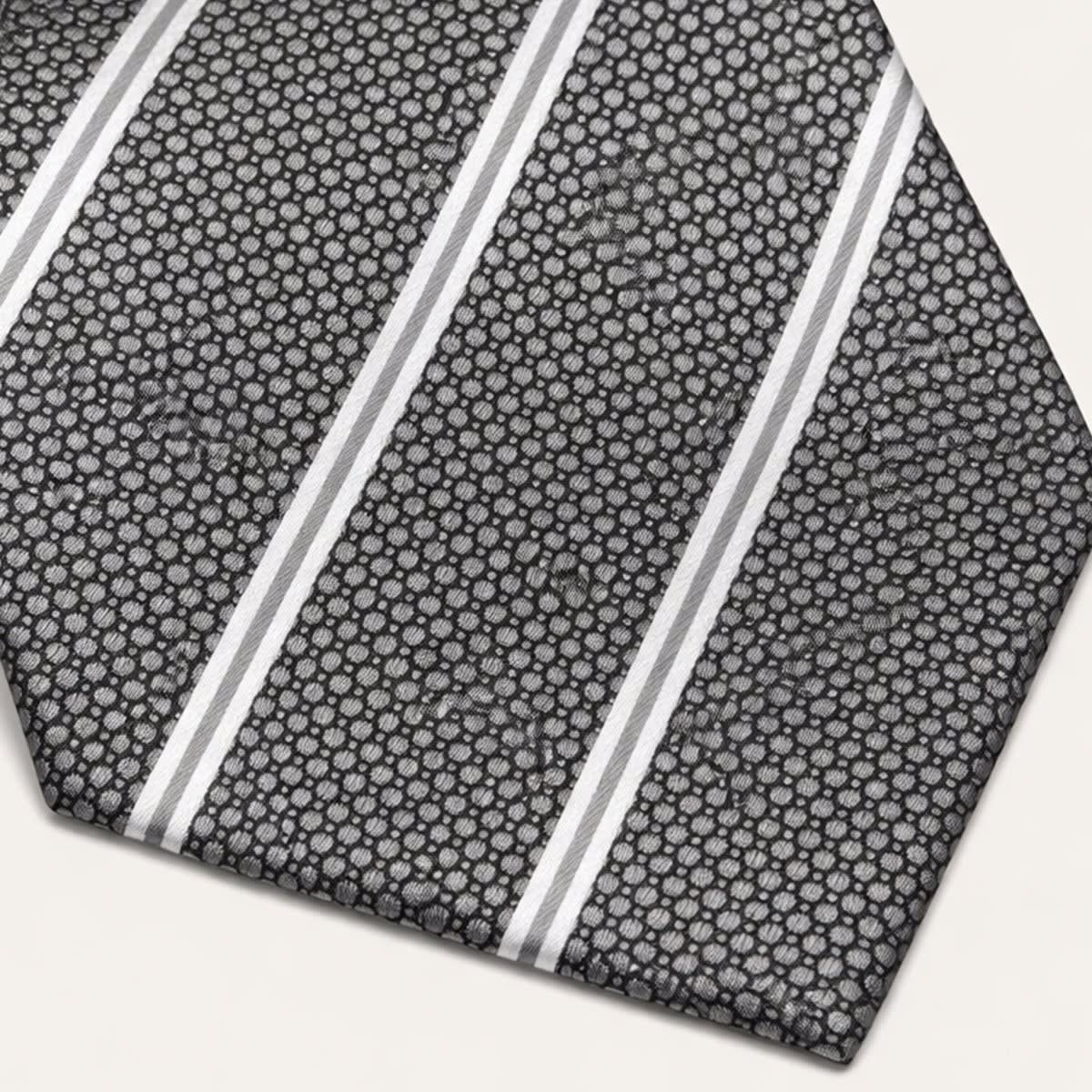 David Striped Jacquard Necktie_4