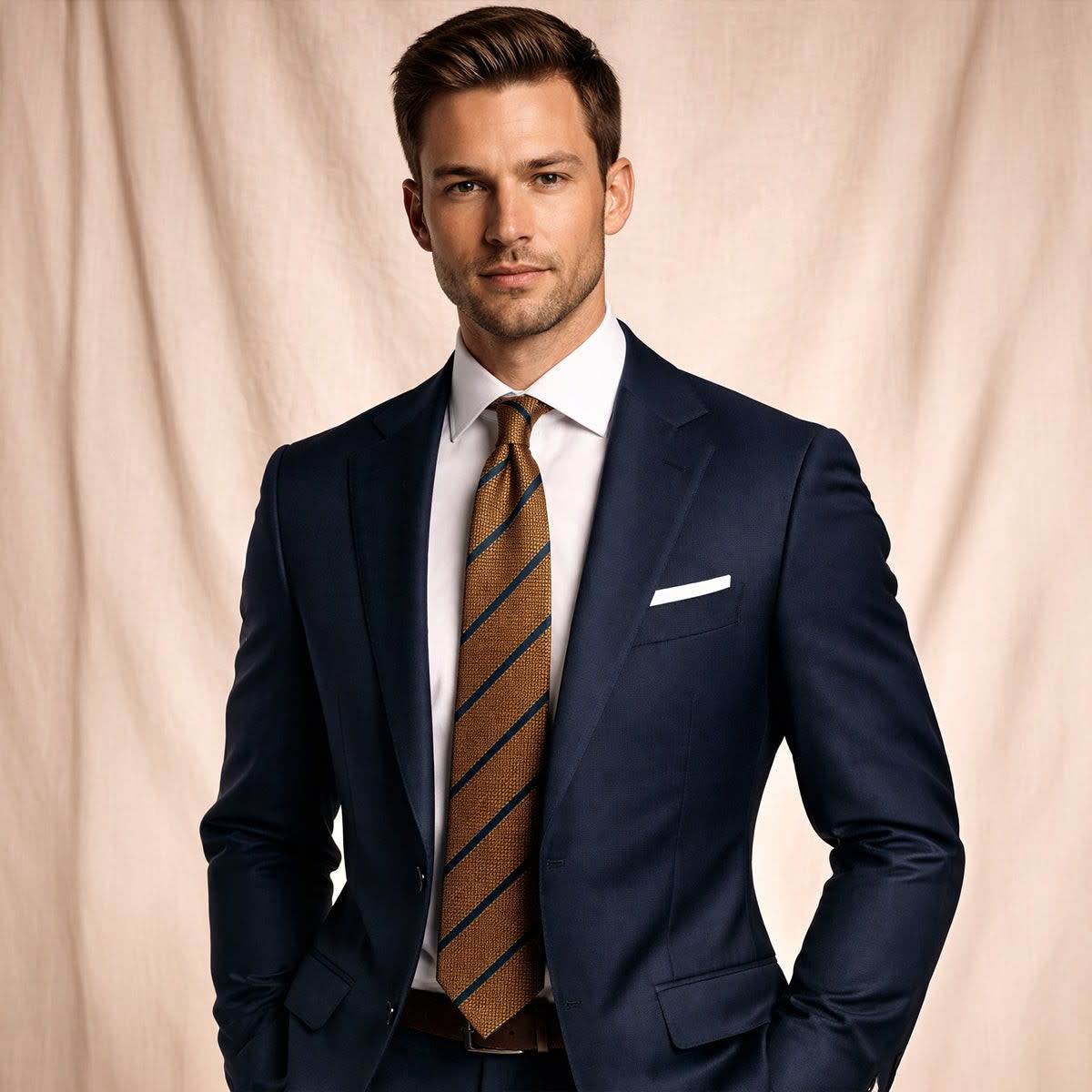 Benji Striped Jacquard Neck Tie_2