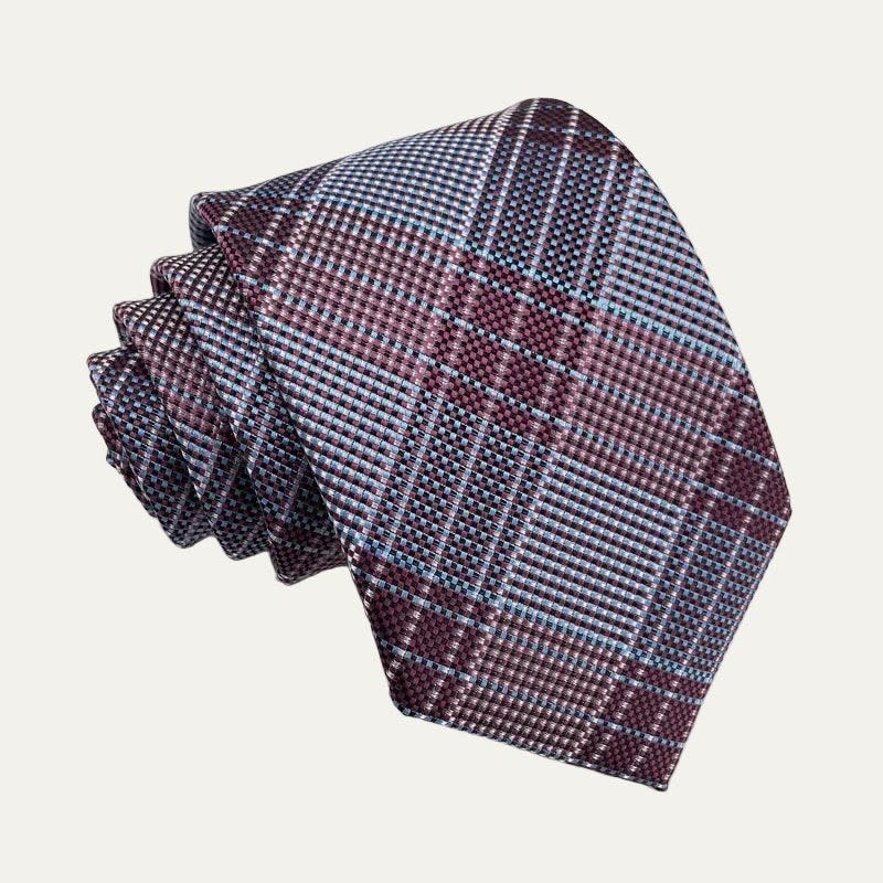 Danny Maroon Plaid Necktie_1