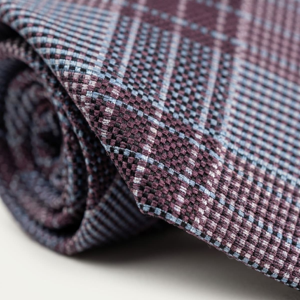 Danny Maroon Plaid Necktie_4