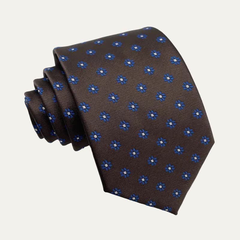 Coby Dark Brown Floral Necktie_1