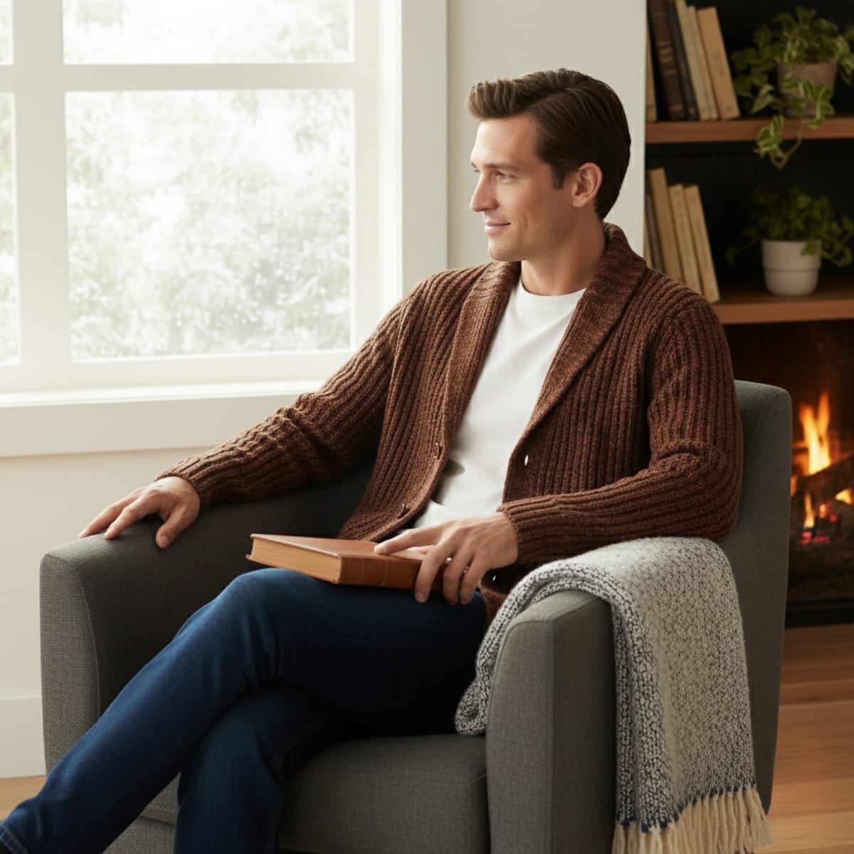 Tucker Chunky Knit Shawl Collar Cardigan_12