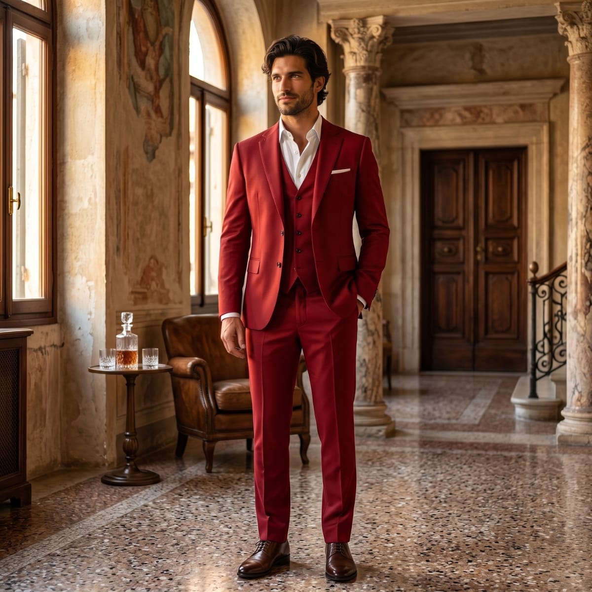 Brent Peak Lapel Three Piece Suit_10