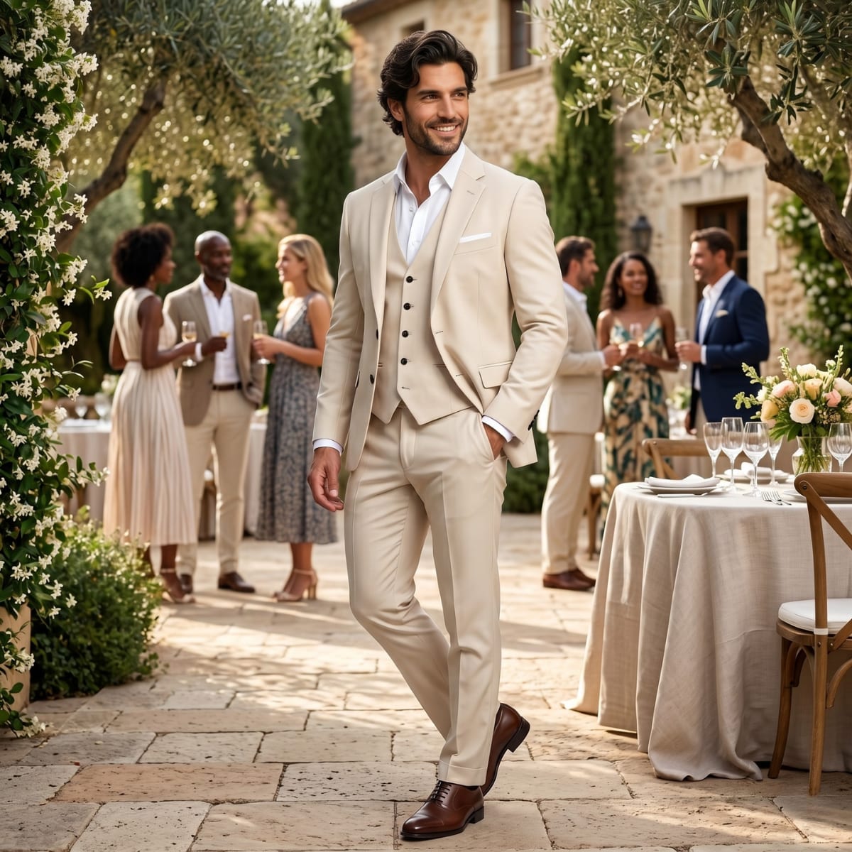 Brent Peak Lapel Three Piece Suit_9