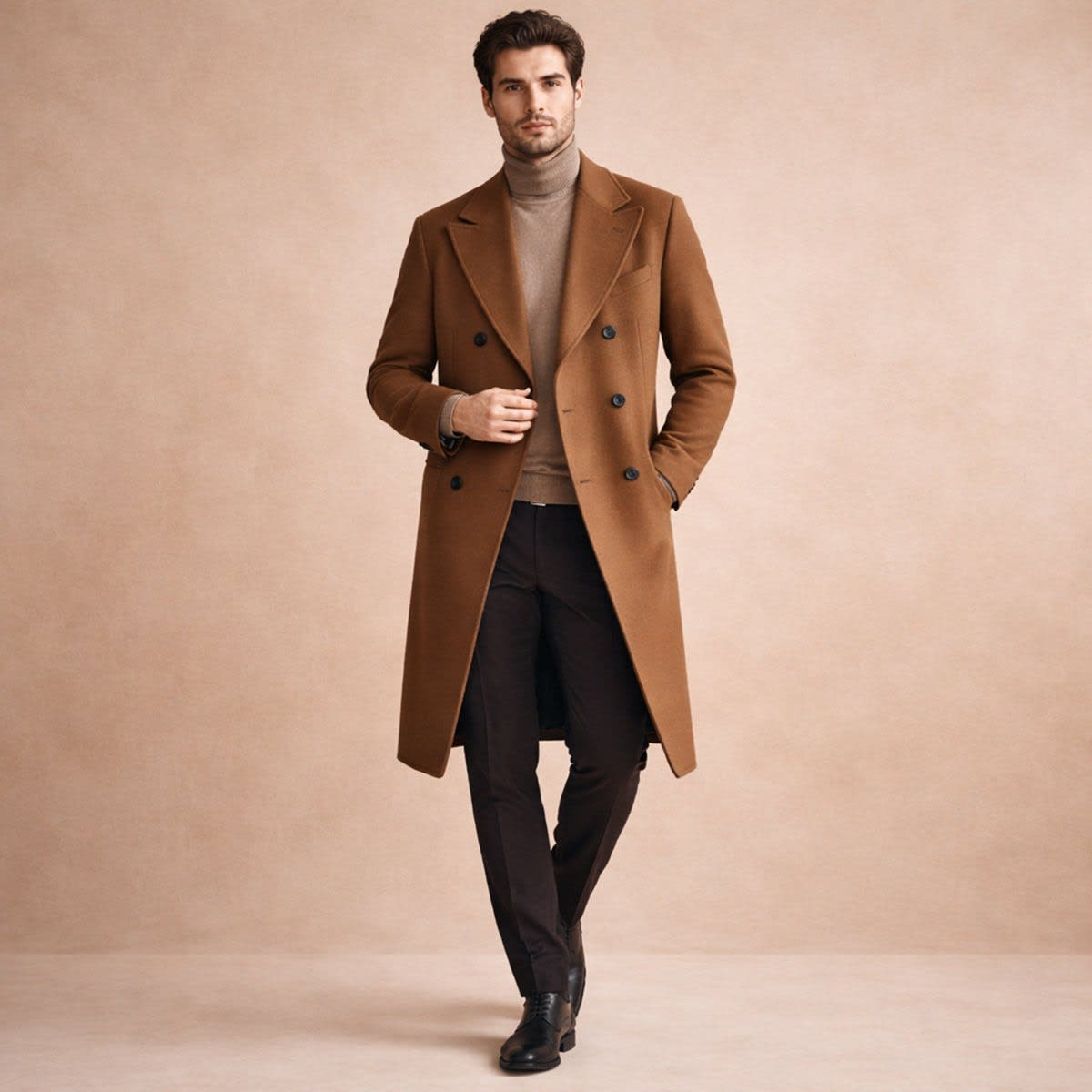Jose Cotton Blend Double Breasted Overcoat_2