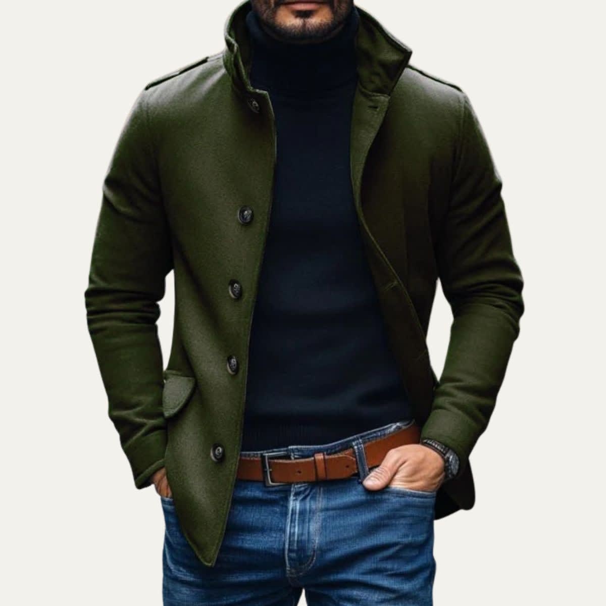 Brant Wool Blend Stand Collar Coat_6